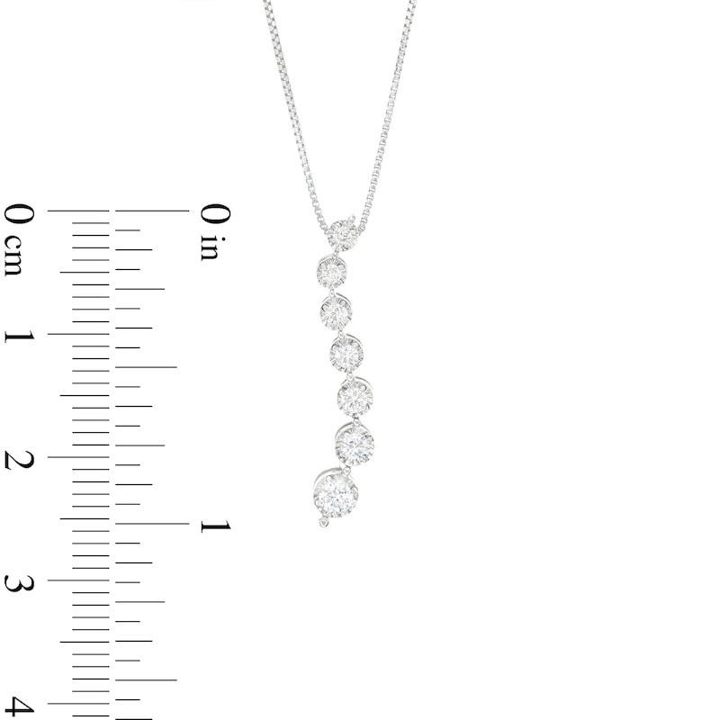 Main Image 4 of Marilyn Monroe™ Collection 1/4 CT. T.W. Journey Diamond Wave Pendant in 10K White Gold