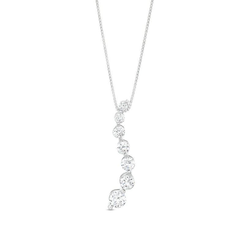 Main Image 1 of Marilyn Monroe™ Collection 3/4 CT. T.W. Journey Diamond Wave Pendant in 10K White Gold