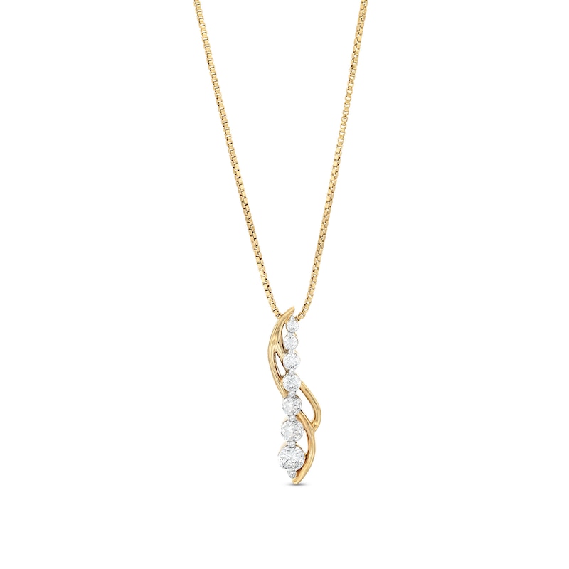 Main Image 1 of Marilyn Monroe™ Collection 1/4 CT. T.W. Journey Diamond Flame Pendant in 10K Gold