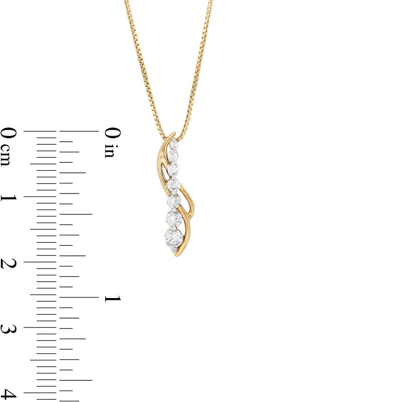Main Image 4 of Marilyn Monroe™ Collection 1/4 CT. T.W. Journey Diamond Flame Pendant in 10K Gold
