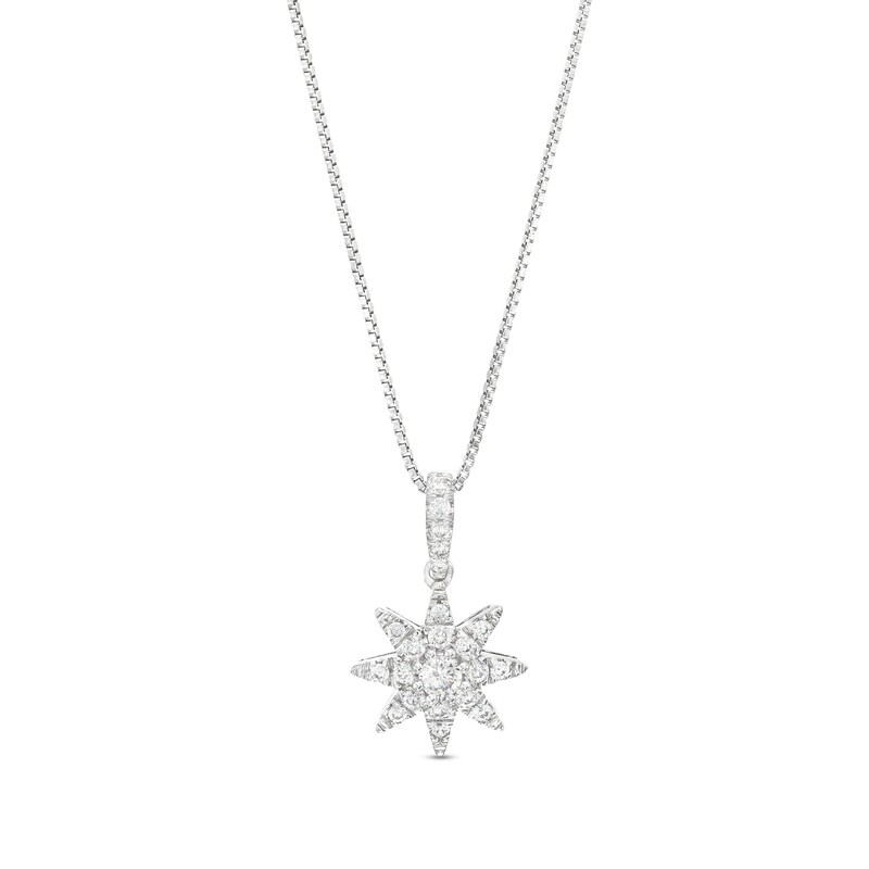 Main Image 1 of Marilyn Monroe™ Collection 1/4 CT. T.W. Multi-Diamond Star Drop Pendant in Sterling Silver
