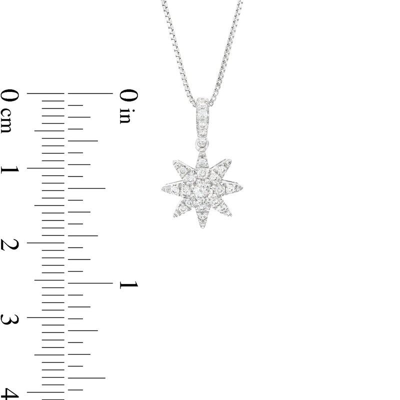 Main Image 4 of Marilyn Monroe™ Collection 1/4 CT. T.W. Multi-Diamond Star Drop Pendant in Sterling Silver