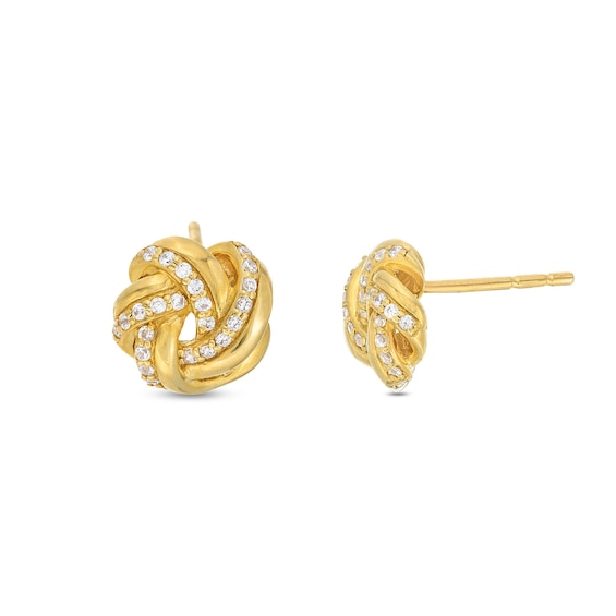 1/10 CT. T.w. Diamond Love Knot Stud Earrings in 10K Gold