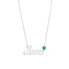 Thumbnail Image 1 of Heart-Shaped Lab-Created Emerald "Mama" Necklace in Sterling Silver