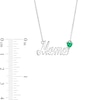 Thumbnail Image 3 of Heart-Shaped Lab-Created Emerald "Mama" Necklace in Sterling Silver