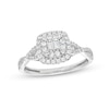 Thumbnail Image 0 of 1/2 CT. T.W. Cushion Multi-Diamond Twist Split Shank Ring in 10K White Gold