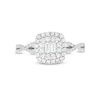 Thumbnail Image 3 of 1/2 CT. T.W. Cushion Multi-Diamond Twist Split Shank Ring in 10K White Gold