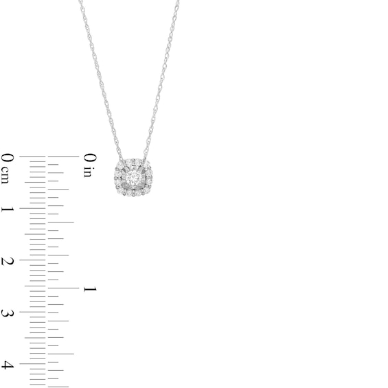 1/4 CT. T.w. Diamond Cushion Frame Pendant in 10K White Gold