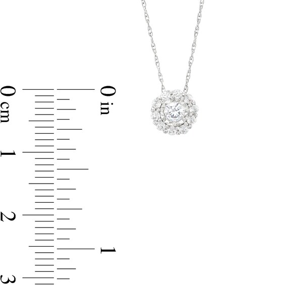1/4 CT. T.w. Diamond Halo Frame Pendant in 10K White Gold