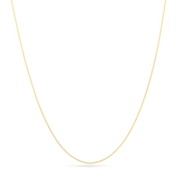 Child's Adjustable 0.7mm Curb Chain Necklace in Solid 14K Gold - 15"