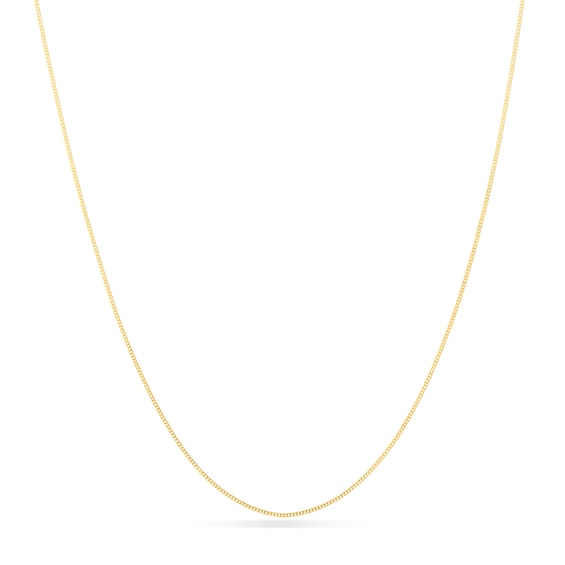 Child's Adjustable 0.7mm Curb Chain Necklace in Solid 14K Gold - 15"