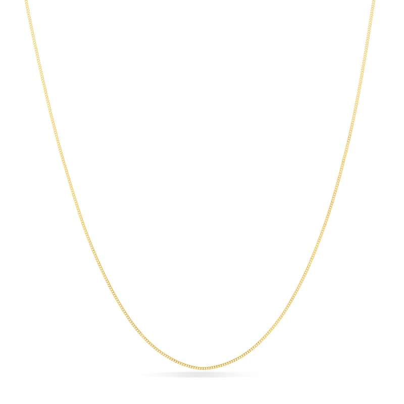 Main Image 1 of Child's Adjustable 0.7mm Curb Chain Necklace in Solid 14K Gold - 15"