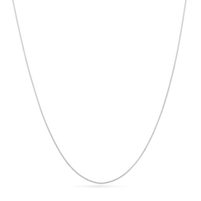 Main Image 1 of Child's Adjustable 0.7mm Curb Chain Necklace in Solid 14K White Gold - 15"