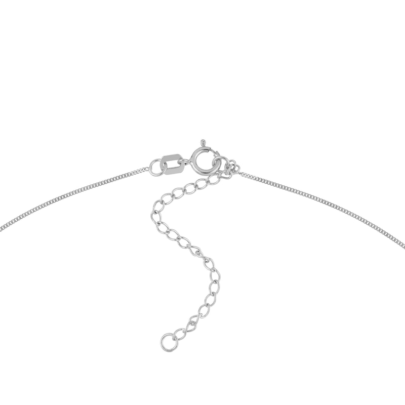 Main Image 2 of Child's Adjustable 0.7mm Curb Chain Necklace in Solid 14K White Gold - 15"