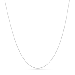 Child's Adjustable 0.7mm Cable Chain Necklace in Solid 14K White Gold - 15"