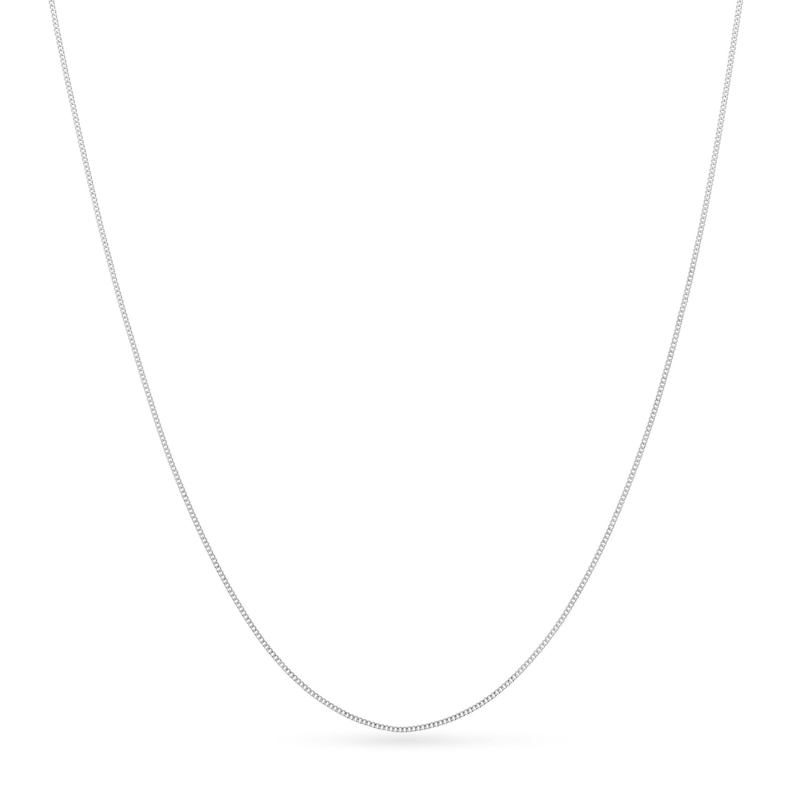 Main Image 1 of Child's Adjustable 0.7mm Cable Chain Necklace in Solid 14K White Gold - 15"