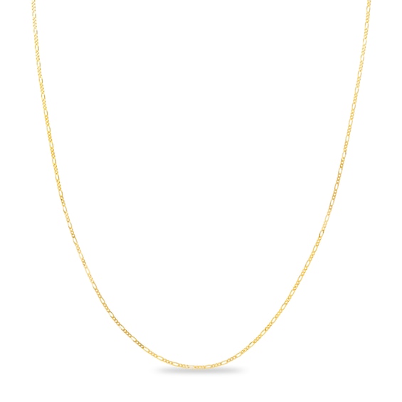 Child's Adjustable 1.28mm Figaro Chain Necklace in Solid 14K Gold - 15"