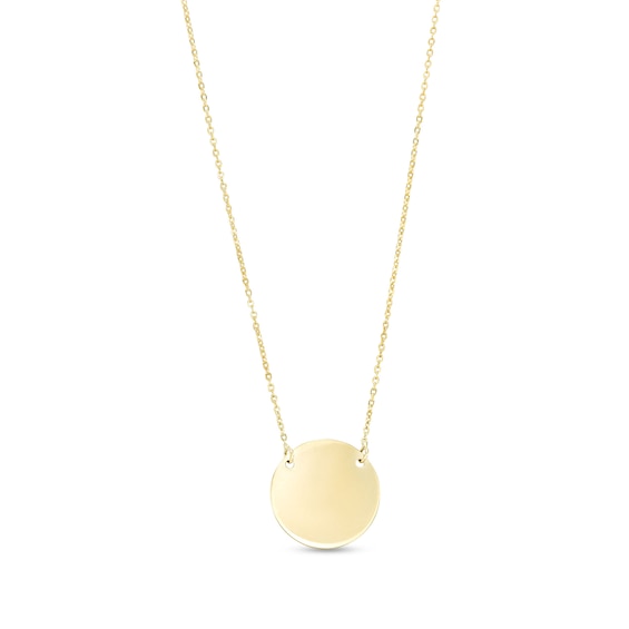 Polished Disc Necklace in 10K Gold