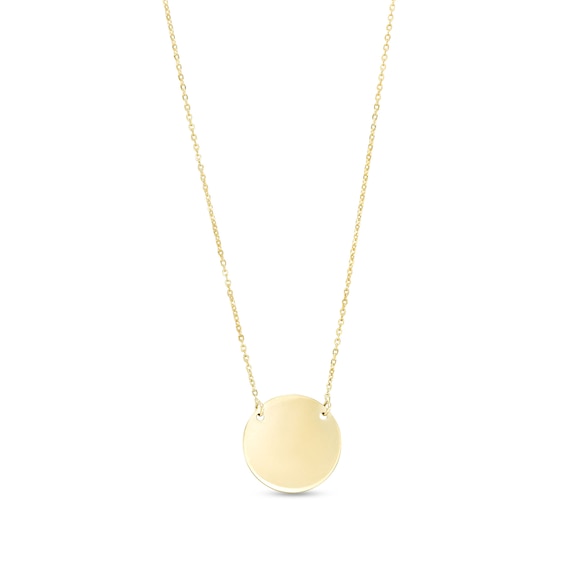 Polished Disc Necklace in 10K Gold
