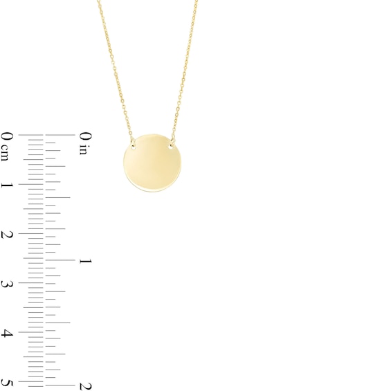 Polished Disc Necklace in 10K Gold