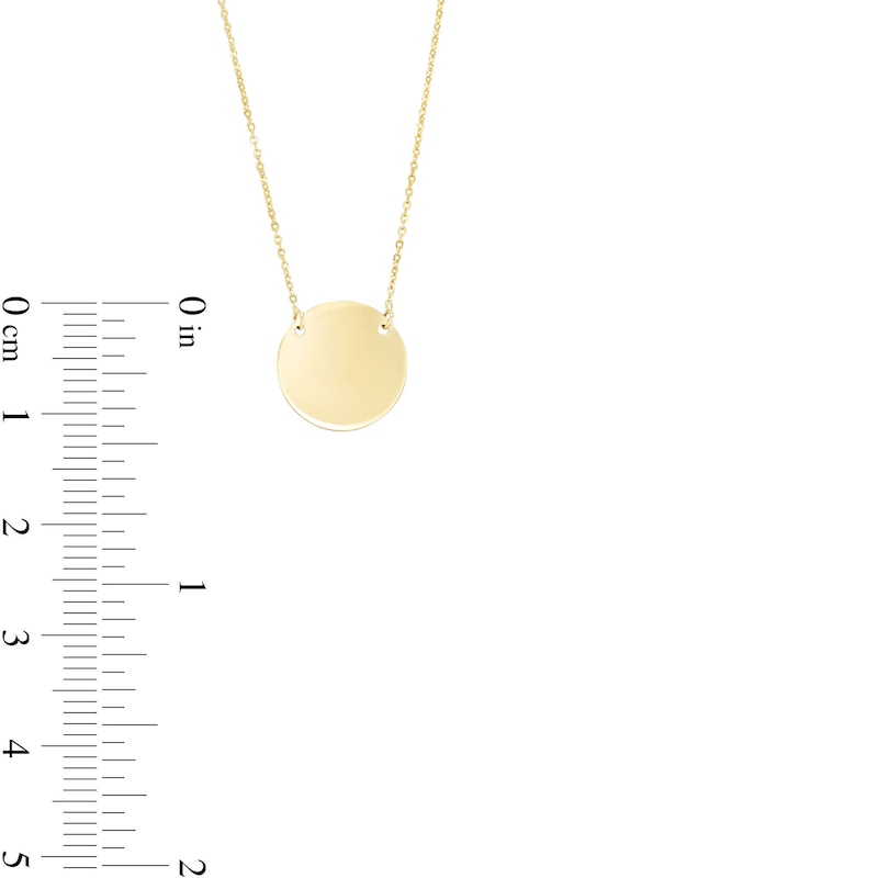 Main Image 3 of Polished Disc Necklace in 10K Gold