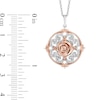 Thumbnail Image 2 of Enchanted Disney Belle 1/5 CT. T.W. Diamond Ornate Medallion Pendant in Sterling Silver and 10K Rose Gold