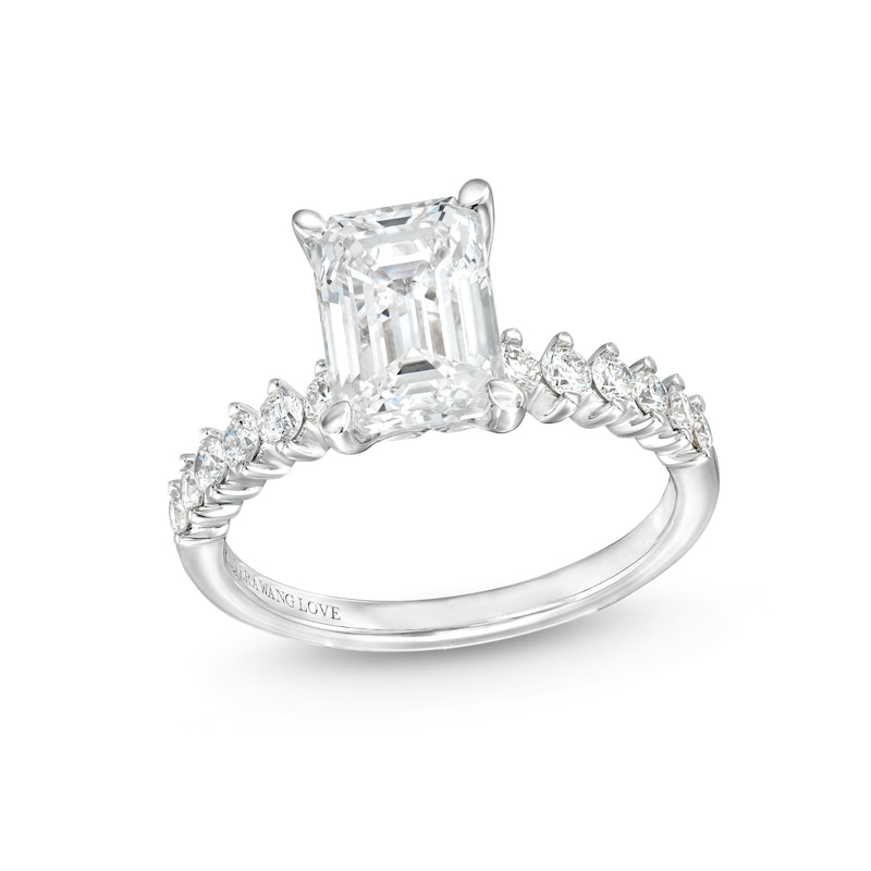 TRUE Lab-Created Diamonds by Vera Wang Love 2-1/3 CT. T.W. Emerald-Cut Engagement Ring in 14K White Gold (F/VS2)