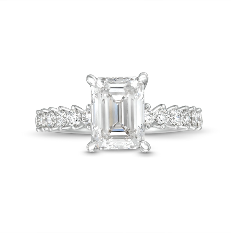 TRUE Lab-Created Diamonds by Vera Wang Love 2-1/3 CT. T.W. Emerald-Cut Engagement Ring in 14K White Gold (F/VS2)