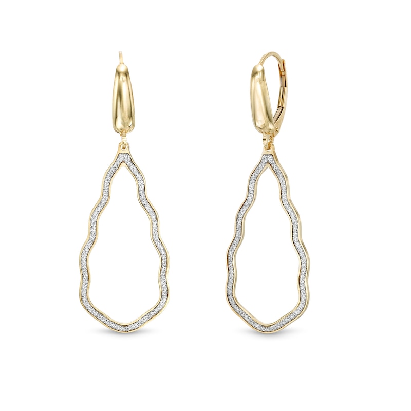 Main Image 1 of Glitter Cloud Drop Earrings in 14K Gold