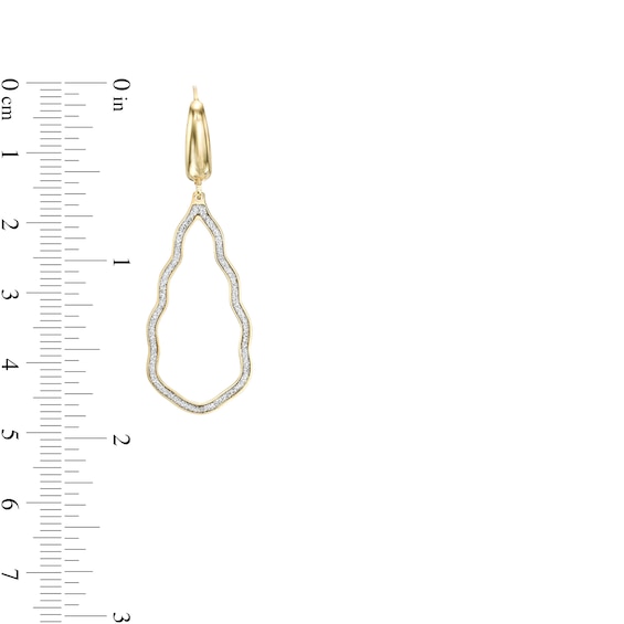 Glitter Cloud Drop Earrings in 14K Gold