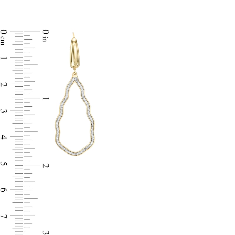 Main Image 2 of Glitter Cloud Drop Earrings in 14K Gold