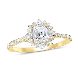 1-1/4 CT. T.W. Asscher-Cut Diamond Ornate Frame Engagement Ring in 14K Gold