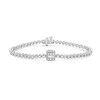 Thumbnail Image 1 of 2-1/2 CT. T.W. Princess Multi-Diamond Frame Tennis-Style Bracelet in 10K White Gold