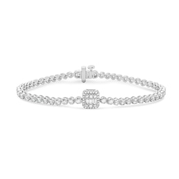 2-1/2 CT. T.W. Princess Multi-Diamond Frame Tennis-Style Bracelet in 10K White Gold