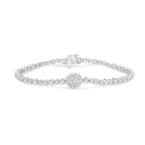 2-1/2 CT. T.w. Multi-Diamond Frame Tennis-Style Bracelet in 10K White Gold