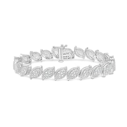 3 CT. T.W. Marquise Multi-Diamond Vintage-Style Line Bracelet in 10K White Gold