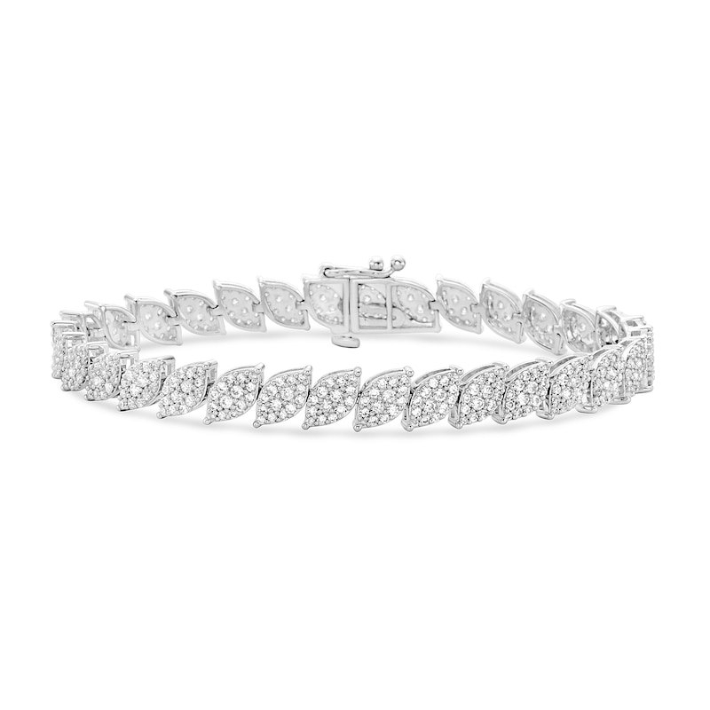 Main Image 1 of 4 CT. T.W. Marquise Multi-Diamond Line Bracelet in 10K White Gold