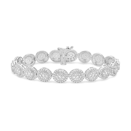 5 CT. T.W. Round Multi-Diamond Frame Line Bracelet in 10K White Gold