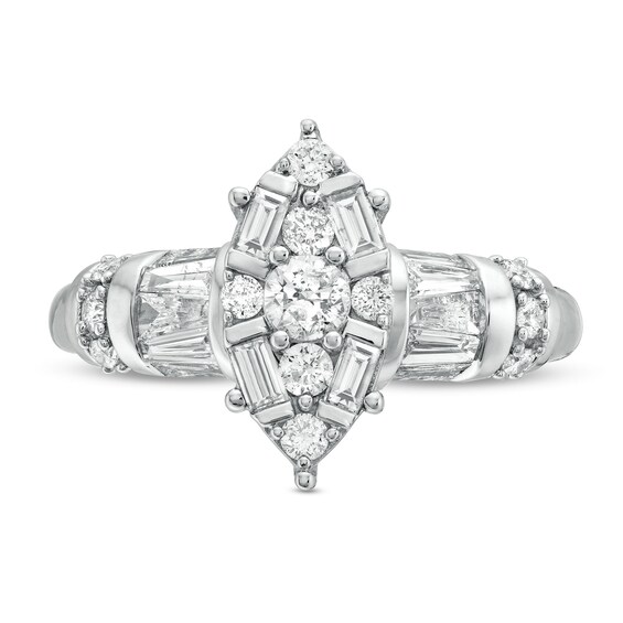 1 CT. T.w. Marquise Multi-Diamond Engagement Ring in 14K White Gold