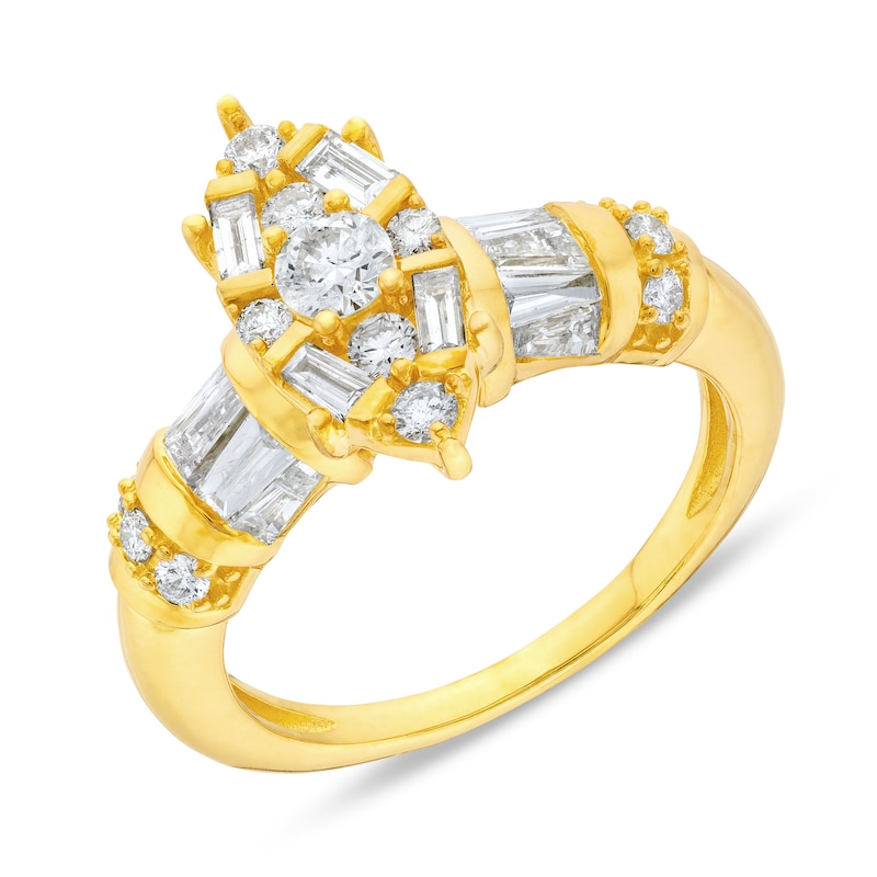 Main Image 1 of 1 CT. T.W. Marquise Multi-Diamond Ring in 14K Gold