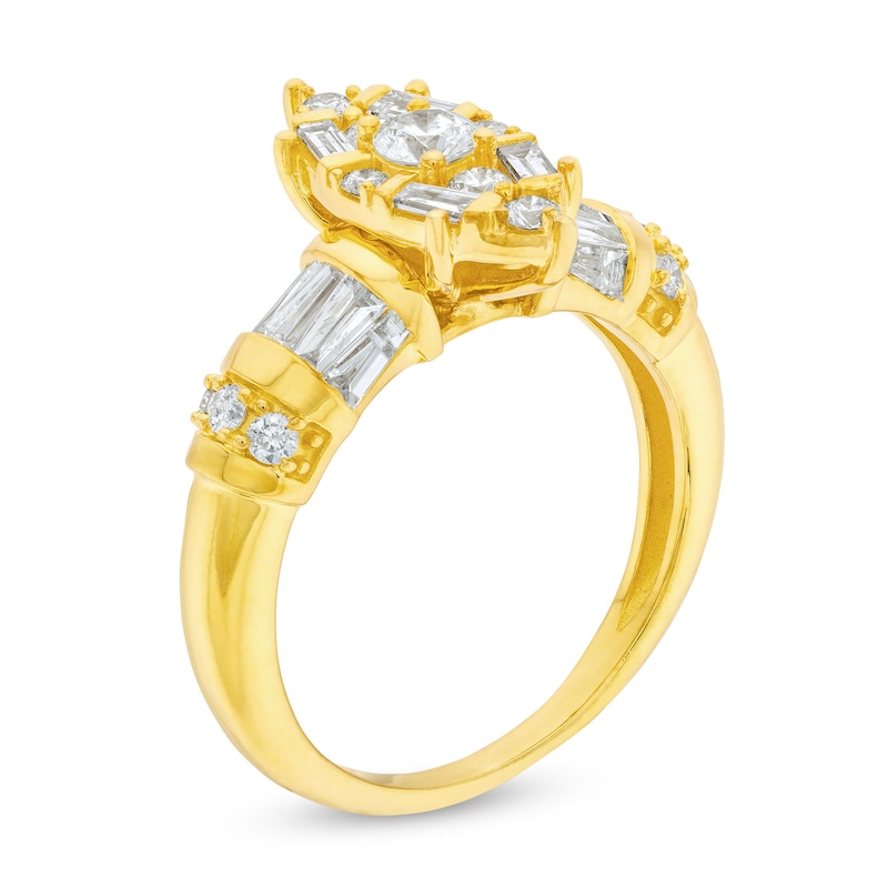 Main Image 3 of 1 CT. T.W. Marquise Multi-Diamond Ring in 14K Gold
