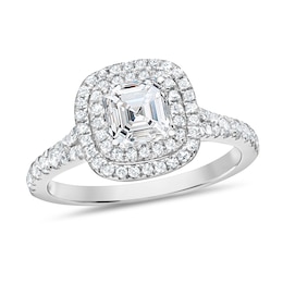1-3/4 CT. T.W. Asscher-Cut Diamond Double Frame Engagement Ring in 14K White Gold