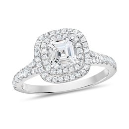 1-3/4 CT. T.W. Asscher-Cut Diamond Double Frame Engagement Ring in Platinum