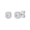 Thumbnail Image 1 of 1/2 CT. T.W. Asscher-Cut Diamond Frame Stud Earrings in 14K White Gold