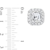 Thumbnail Image 2 of 1/2 CT. T.W. Asscher-Cut Diamond Frame Stud Earrings in 14K White Gold