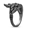 Thumbnail Image 2 of Enchanted Disney Villains Maleficent 1/3 CT. T.W. Diamond Wings Wrap Ring in Sterling Silver with Black Rhodium