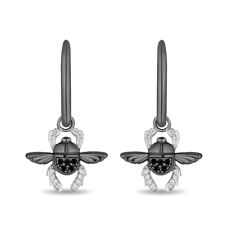 Main Image 2 of Enchanted Disney Villains Jafar Black and White Diamond Beetle Drop Earrings in Sterling Silver with Black Rhodium
