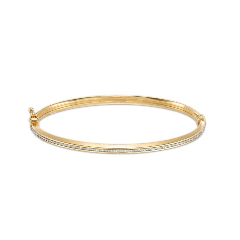 4.0mm Glitter Bangle in Hollow 14K Gold - 7.25"