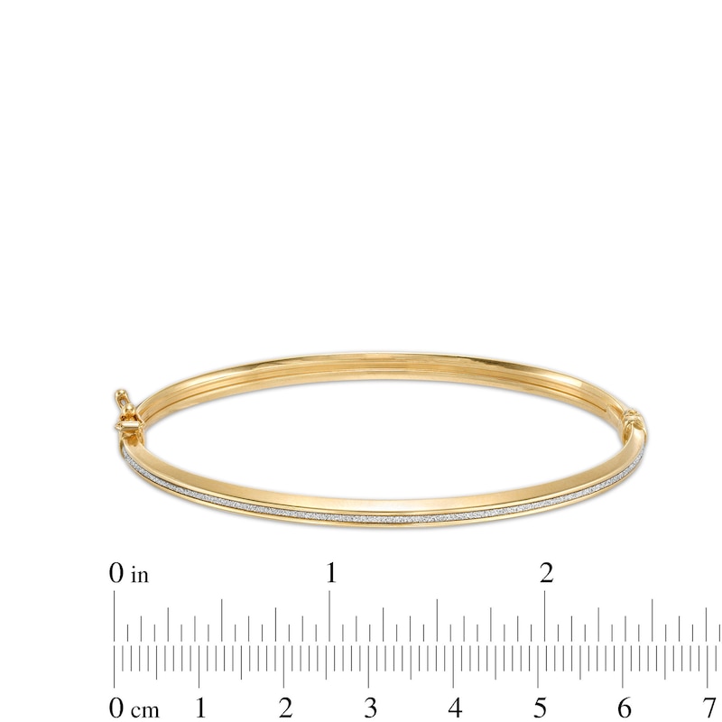 4.0mm Glitter Bangle in Hollow 14K Gold - 7.25"