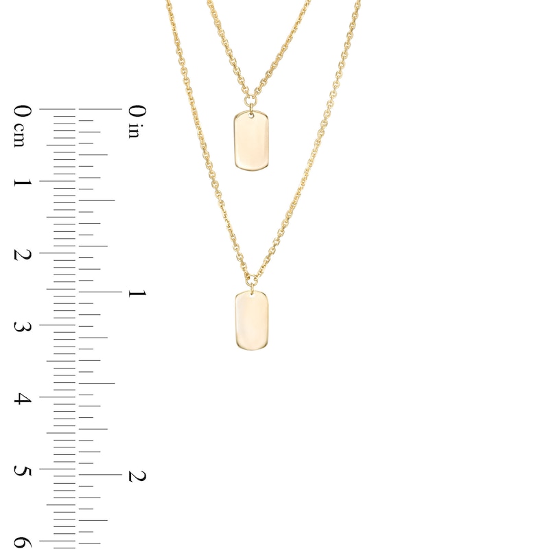 Main Image 3 of Dog Tag Double Strand Necklace in 10K Gold